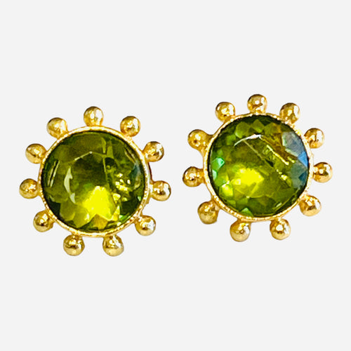 Pinwheel Round  Stud Earrings - 6 Gemstone Options (and any Birthstones)