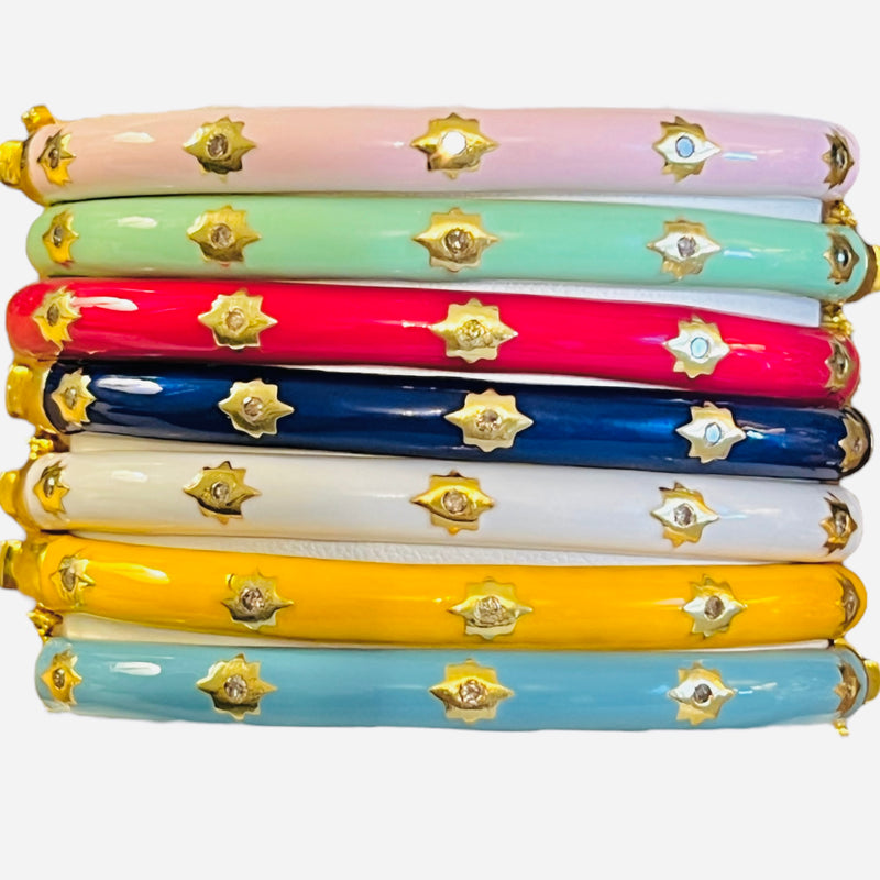 Palm Beach Diamond Bangle Bracelets - 7 Color Options