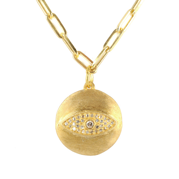 Classic Gold & Diamond Eye Pendant Necklace
