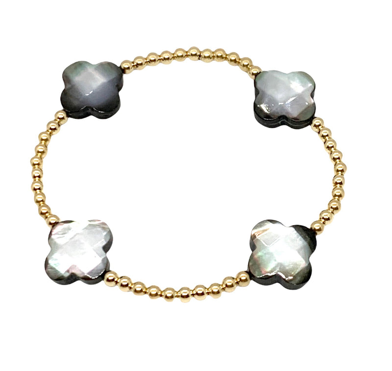 Mother Of Pearl (Dark) Gold Fill Bracelet