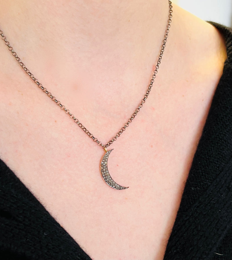 Crest Moon Pendant Necklace