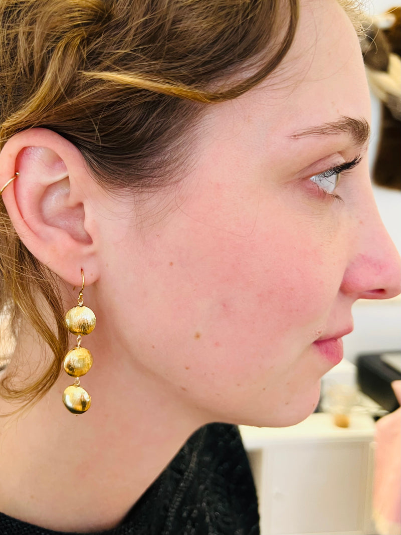 Lyla Triple Gold Disk Earring