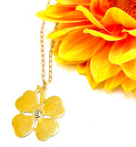 Large Birthstone Clover Pendant Necklace - 12 Gemstone Options