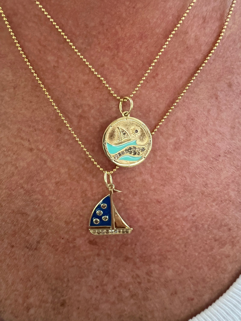Sailboat Diamond Pendant Necklace