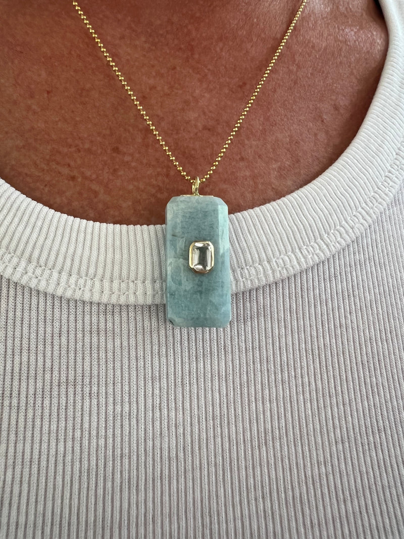 Calistoga Aquamarine Pendant Necklace