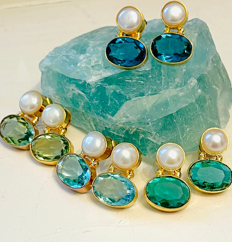 Davenport Pearl Post Earring - 4 Color Options