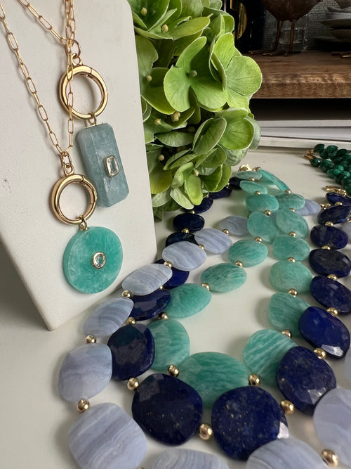 Calistoga Aquamarine Pendant Necklace