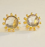 Pinwheel Round  Stud Earrings - 6 Gemstone Options (and any Birthstones)