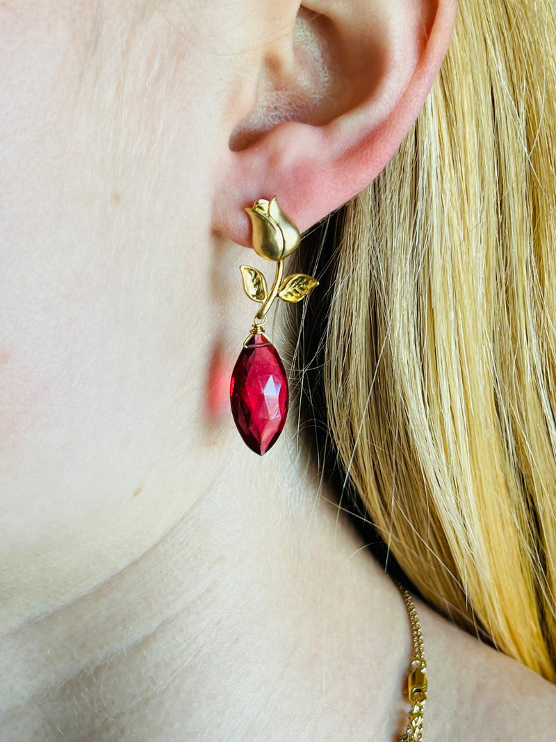 Tulip Gemstone Earring
