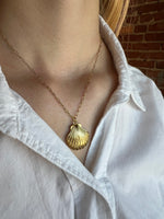 Gold Fill Scallop Shell Pendant Necklace