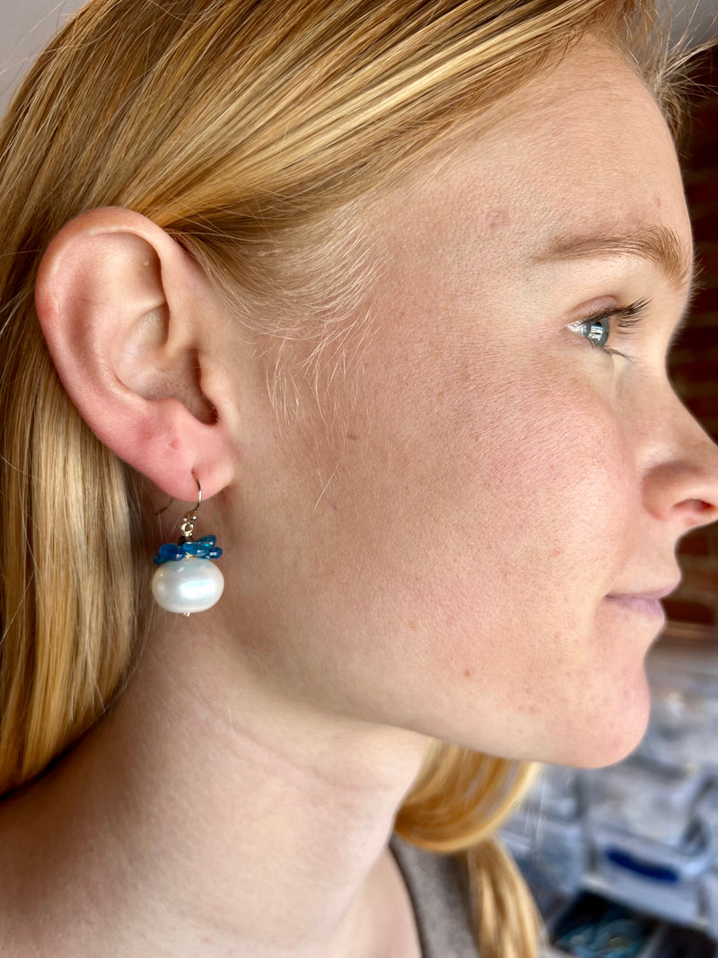 Delray Pearl Earring - 11 Gemstone Options