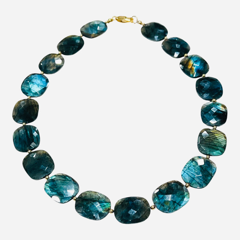 Lola Labradorite Slice Gold Filled Necklace