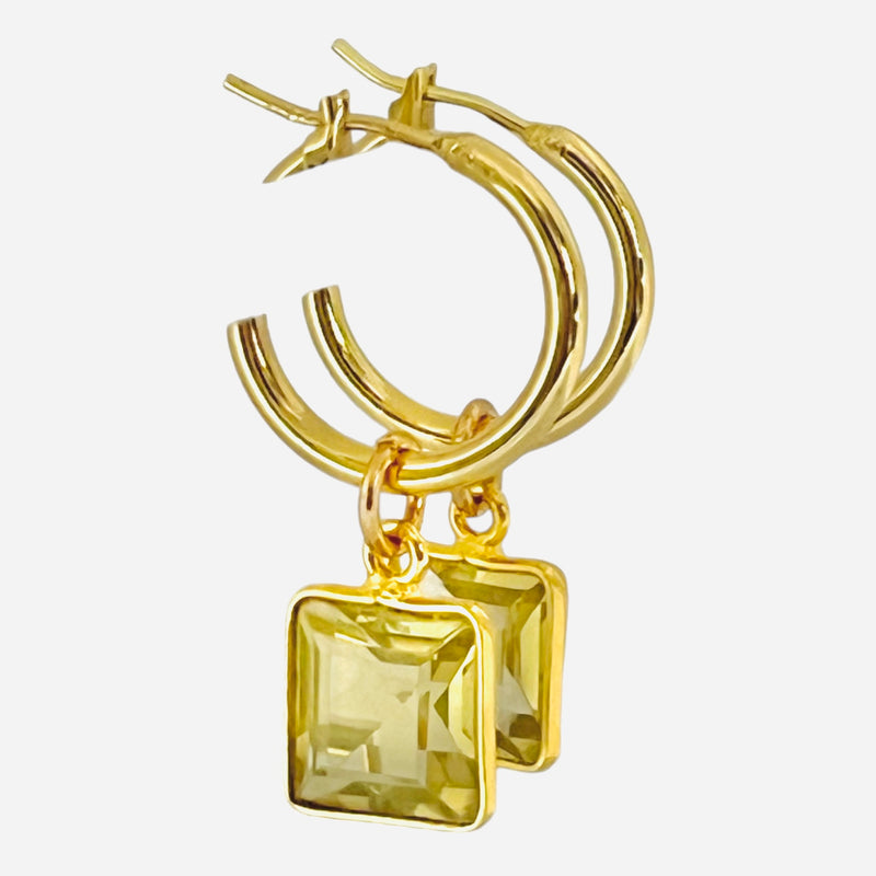 Lillian Gold Fill Hoop Earring (6 Gemstone Options)