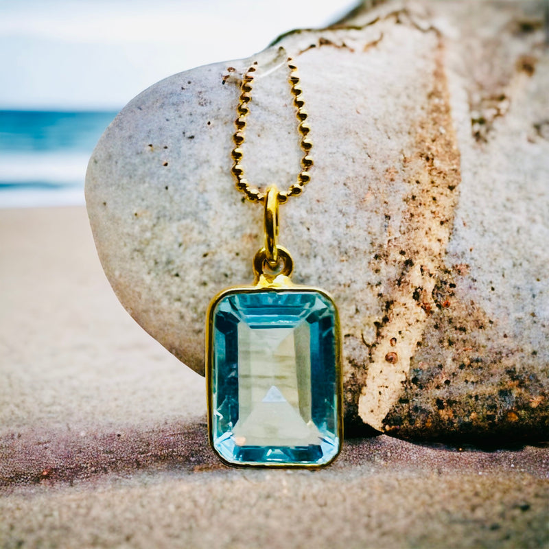 Maeve Blue Topaz Pendant Necklace