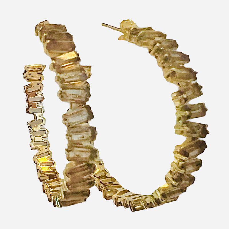 Thea Hoop Medium Earring - (13 Gemstone Options)
