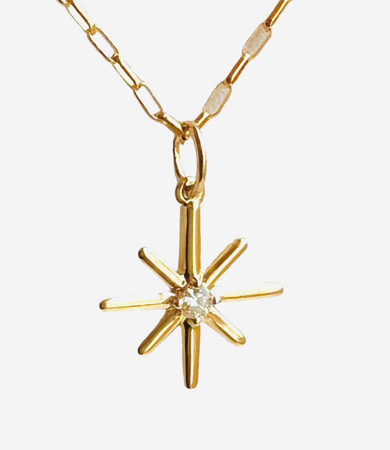 Guiding Star Gold and Diamond Pendant Necklace