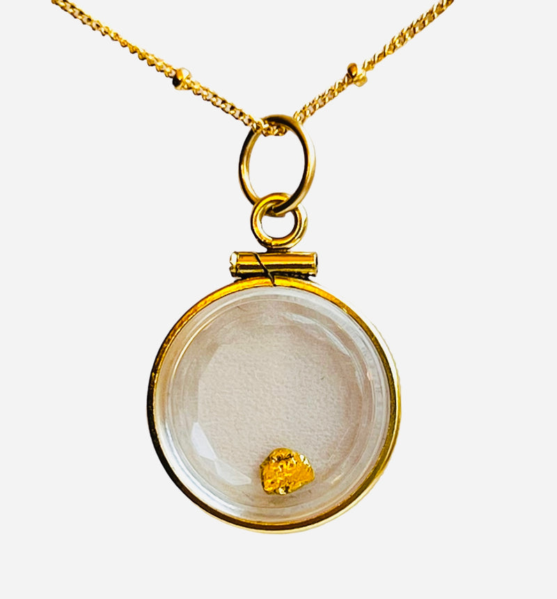 Gold Nugget Medium Pendant Necklace