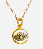 Golden Eye Diamond Pendant Necklace