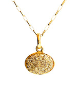 Diamond Oval Pendant Necklace