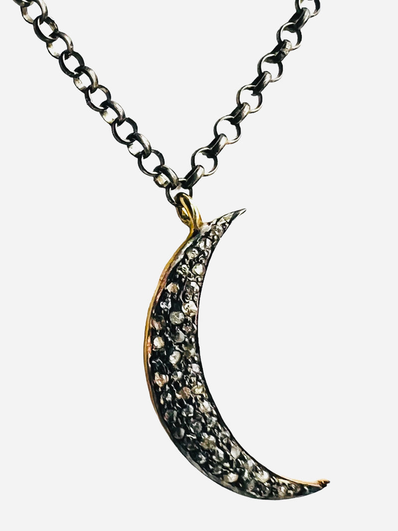 Crest Moon Pendant Necklace
