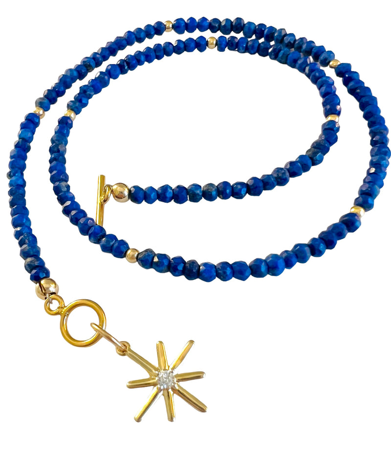 Tatiana Lapis Gold Pendant Necklace