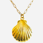 Gold Fill Scallop Shell Pendant Necklace