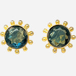 Pinwheel Round  Stud Earrings - 6 Gemstone Options (and any Birthstones)