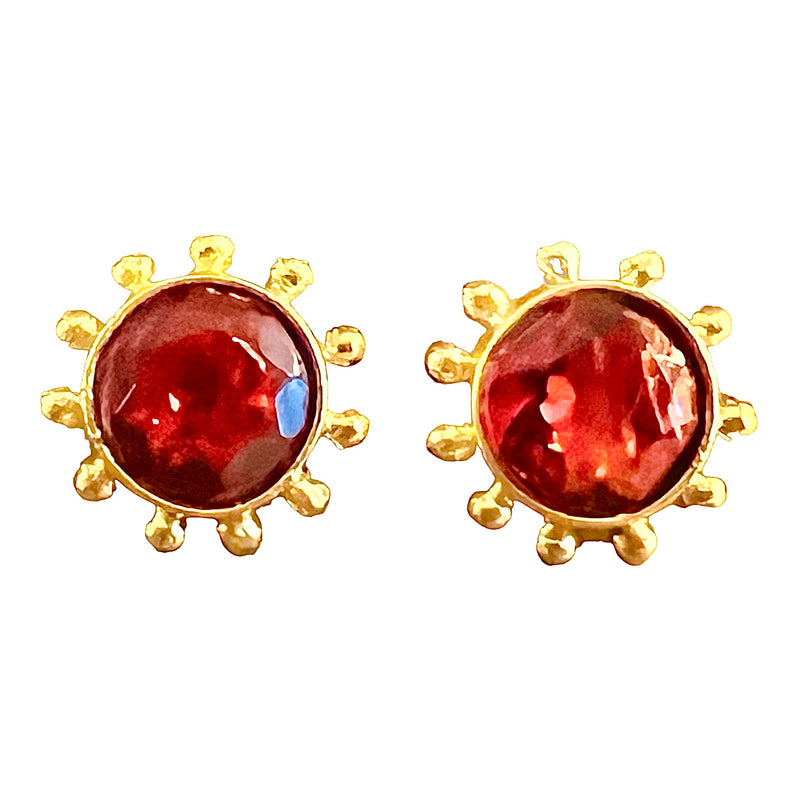 Pinwheel Round  Stud Earrings - 6 Gemstone Options (and any Birthstones)