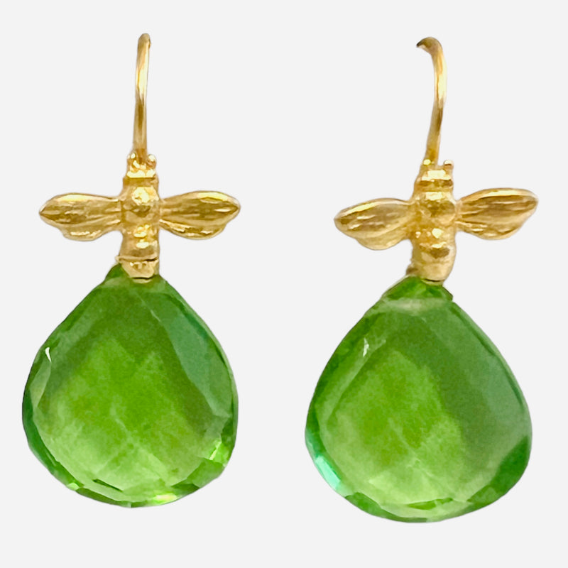 Bee Earring - (5 Gemstone Options)