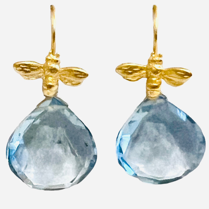 Bee Earring - (5 Gemstone Options)