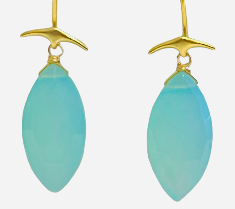 Mermaid (Fish Tail) Earring - (8 Gemstone Options)