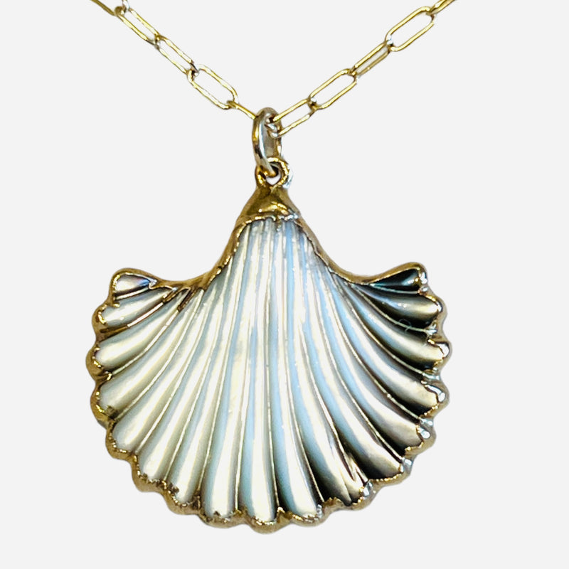 Neptune Mother-of-Pearl Pendant Necklace