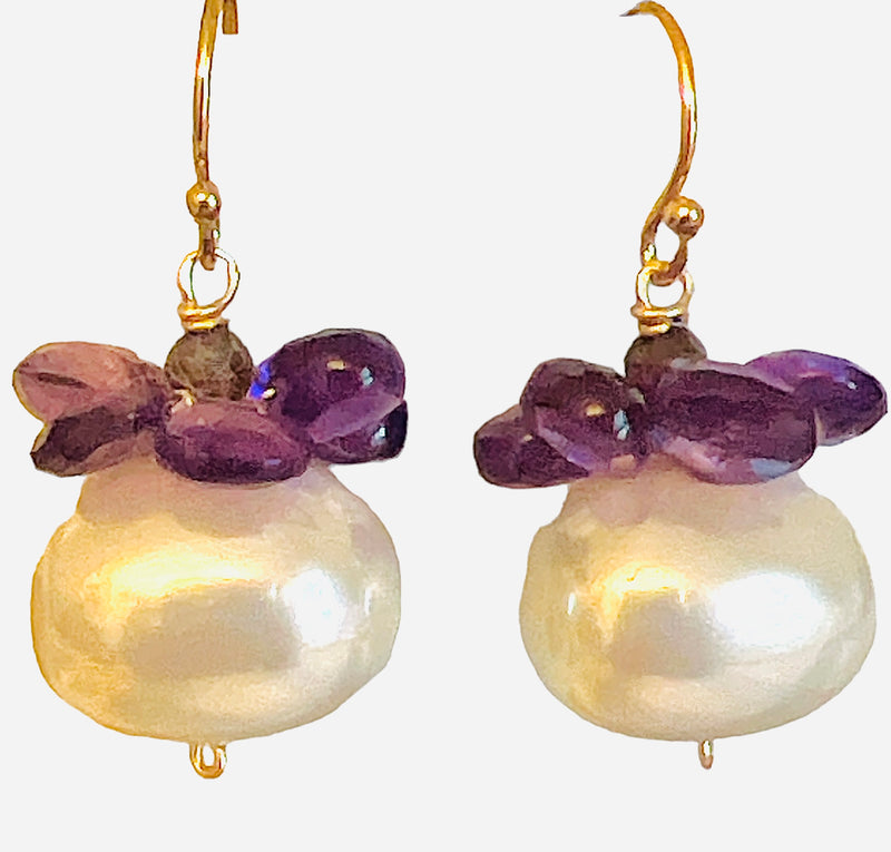 Delray Pearl Earring - 11 Gemstone Options