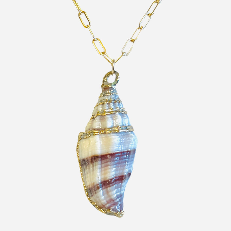 Golden Shell Pendant Necklace