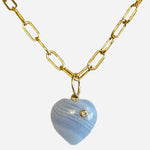 L'Amour 14k Gold & Diamond Necklace - (4 Gemstone Options)