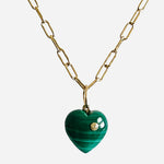 L'Amour 14k Gold & Diamond Necklace - (4 Gemstone Options)