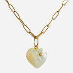 L'Amour 14k Gold & Diamond Necklace - (4 Gemstone Options)