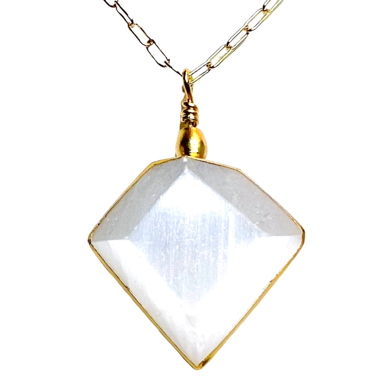 Sojourn Selenite Pendant Necklace