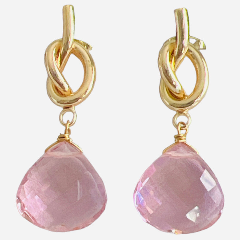 Knot Gemstone Earring - 4 Stone Options