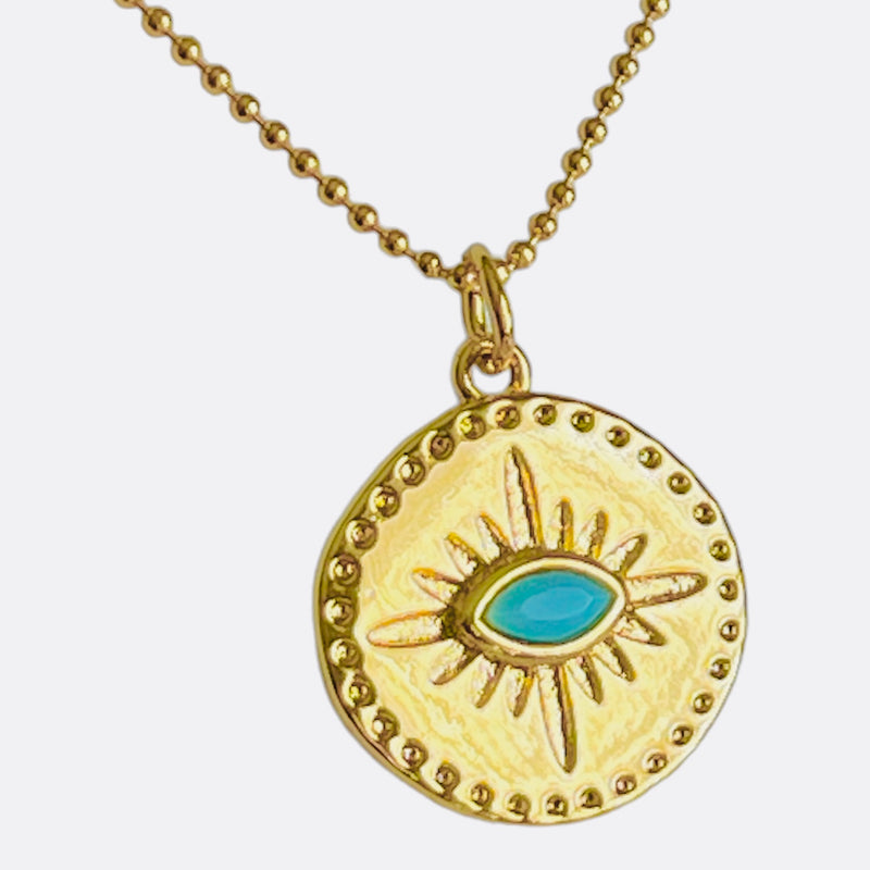Open Eye Gold Fill Pendant Necklace
