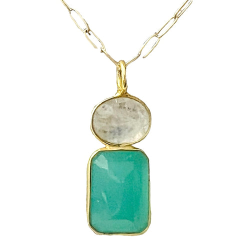 Siren Gemstone Pendant Necklace - 5 Color Combinations