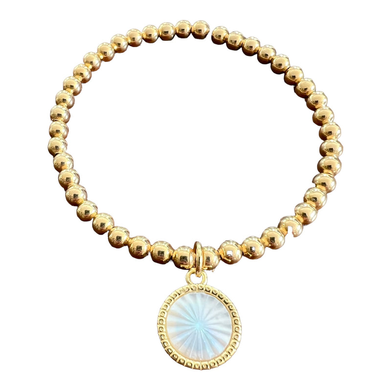 Gold Fill Mother-of-Pearl Charm Bracelet