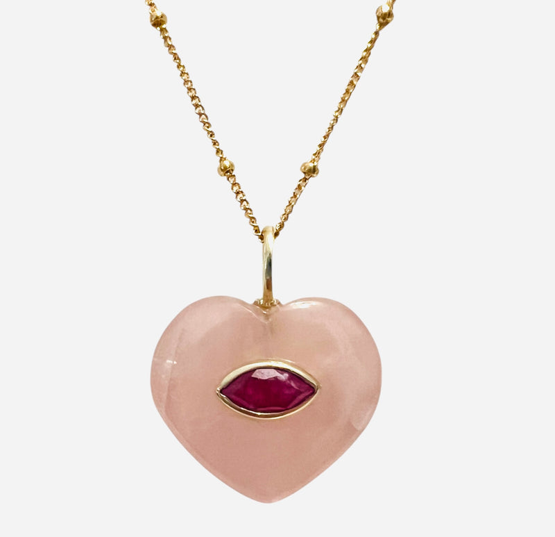 Amour Rose Quartz pendant Necklace