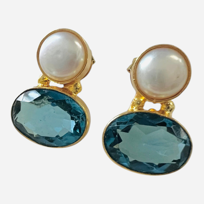 Davenport Pearl Post Earring - 4 Color Options