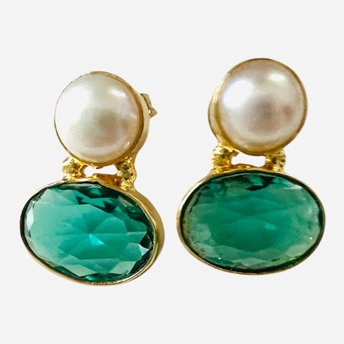 Davenport Pearl Post Earring - 4 Color Options