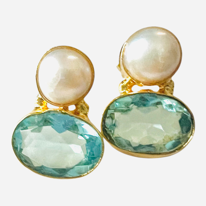 Davenport Pearl Post Earring - 4 Color Options