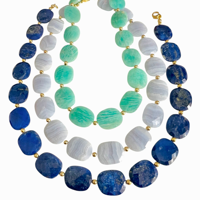 Scarlett Slice Gold Filled Necklace - 3 Gemstone Options