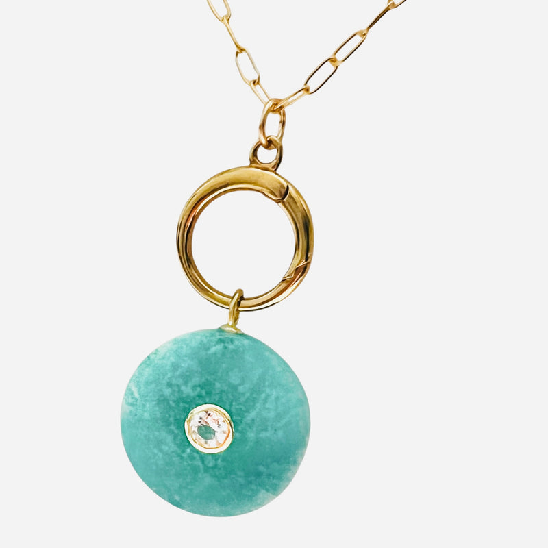 Abaco Amazonite Round Pendant Necklace
