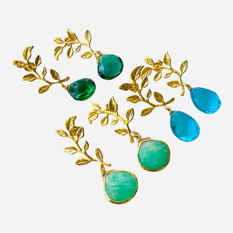 Ileana Earring - (4 Gemstone Options)