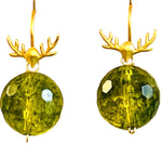 Antler Earring - 5 Gemstone Options